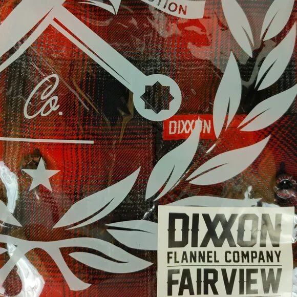 Dixxon Fairview Red Black Plaid Flannel Long Sleeve Shirt - Picture 10 of 10